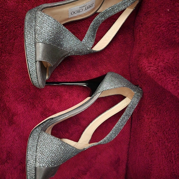 Jimmy Choo Stiletto Heels, Gray & Black, Sparkling, 5" heel, Size 30 (8.5 US) - Picture 2 of 13